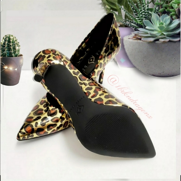 NWT Leopard Print  3" Heels Metallic Gold Leopard Print Heels - Picture 10 of 15